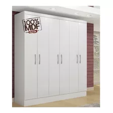 Guarda Roupa Casal 6portas Paris100% Mdf Branco