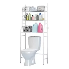 Mueble Organizador Sobre Water De Metal Baño 3 Estantes Color Blanco