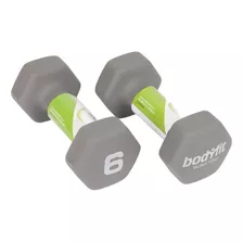 Par Pesas Mancuernas 6 Lb (2.7 Kg) Neopreno Bodyfit Color Gris