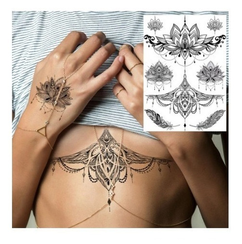 13 Tatuagens Femininas Temporárias Para Mãos Removíveis