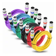 6pcs Multicolor Cable Audio Xlr 1.5m Mezclador Tres Núcleos