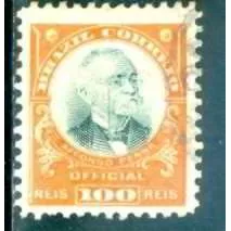 Selo Brasil,oficial Afonso Pena,100 Réis 1906,usado.v Descr.