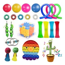 25 Peças Fidget Push Pop It Brinquedos Sensoriais Cacto