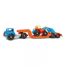 Brinquedo Infantil Didático Carreta C/ Trator - Poliplac Sor Cor Sortido