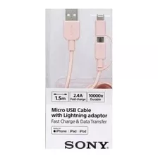 Cable Cargador Sony Usb A Microusb Lightning ParaiPhone iPad