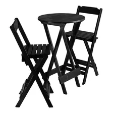 Conjunto Sala De Jantar Trecksm Trecksm Bistro Com 2 Cadeiras Desenho Liso Mesa De 99cm Comprimento Máximo X 55cm De Largura X 95cm De Altura - Preto