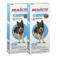 Kit 2 Unidades Bravecto Cães De 20 A 40kg - 1000mg