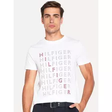 Camiseta Tommy Hilfiger Masculina Logo Repeat Tee Branca