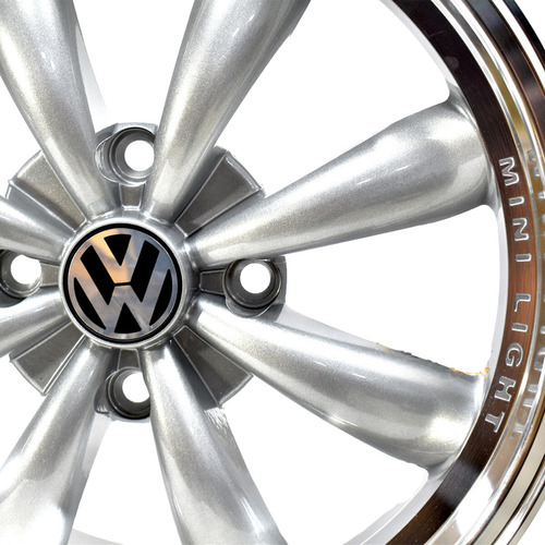 Rines 15x6.5 Barrenacion 4/130 Para Vocho Vw Logo Silver Foto 3