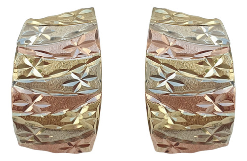 Brinco Escrava De Ouro 18k 750 Em Três Tons De Ouro  Dourado