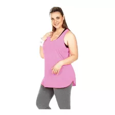 Camiseta Blusa Regata Cavada Feminina Plus Size Treino 