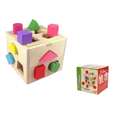 Juego Madera Montessori Cubo Encajar Figuras Geométricas 