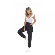 Calça Feminina Jeans Color Jogger Preta Godli 34 Ao 50