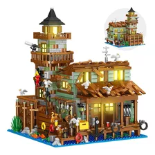 Fishing Village Store House Building Set Con Luz Led, 1881 P