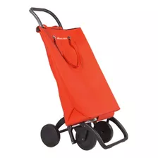 Carro De Compras Superbag 4 Ruedas, Color Naranjo