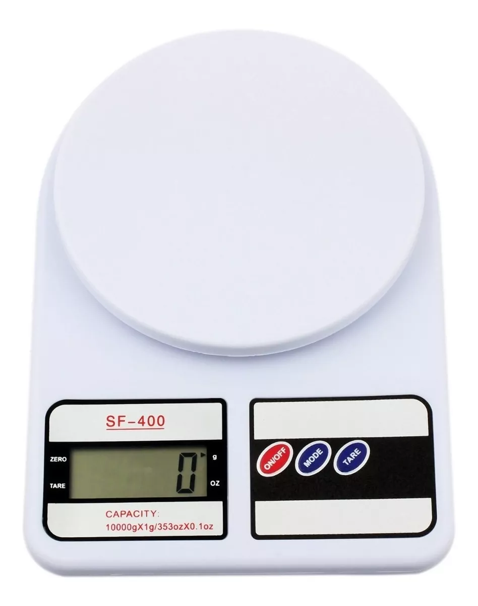 Balança Cozinha Digital 10kg Alta Precisão Dieta E Nutrição Cor Branco Capacidade Máxima 10 Kg