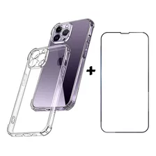 Carcasa Transparente Para iPhone 14 / Pro / Pro Max + Lamina