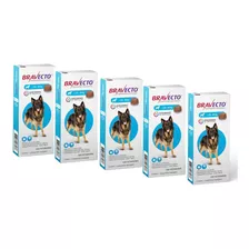 Combo 5 Antipulgas Bravecto Cães 20 A 40kg Original 1000mg