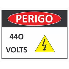 Placa De Sinalização: Perigo 440 Volts 15x20cm 