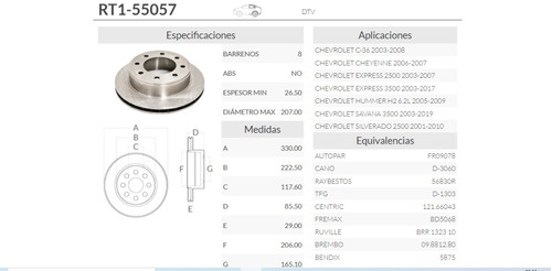 Par De Discos Trasero De Freno Hummer H2 6.2  05-09 Foto 2