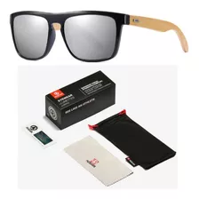 Óculos De Sol Polarizado Kdeam Haste De Madeira Kit Completo