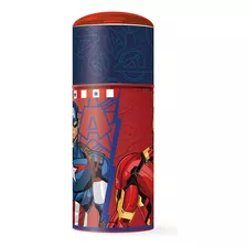 Botella Con Pjita Y Protector Avengers 350 Ml Color Rojo