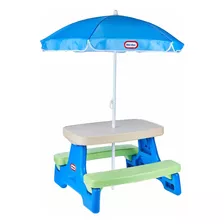 Mesa De Picnic Easy Store Jr Sombrilla Azul Verde