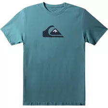 Quiksilver Mens Comp Logo Camiseta, Blanco, Pequeño