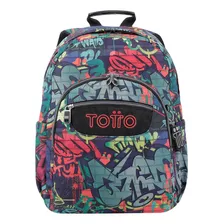 Mochila Para Niño Acuarela Totto Color Multicolor Diseño De La Tela Estampado