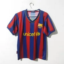 Camiseta Barcelona Unicef #10 Messi Talle Niño