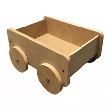 Carrito Cajón Juguetero C/ Ruedas De Fibrofacil Montessori