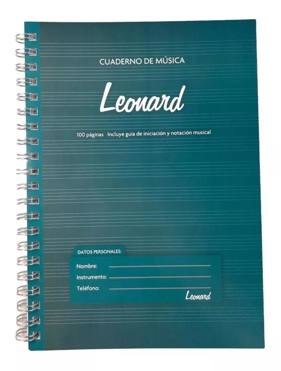 Cuaderno Pentagramado A4 Espiralado Leonard De 50 Hojas
