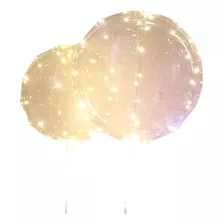 10 Balao Bubble Com Led Branco Quente 45 Cm Grande Completo 