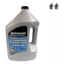 Óleo Quicksilver 25w40 4t Mercruiser Gas Galão 4l Kit C/2
