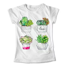 Blusa Plantas Colores Playera Estampado Cactus Love 036