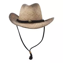 Sombrero De Vaquero De Paja De Rafia Tenido De Te Mg - Bron