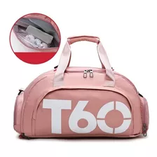 Bolsa Academia Fitness Esporte Viagem Impermeável Mochila Cor Rosa