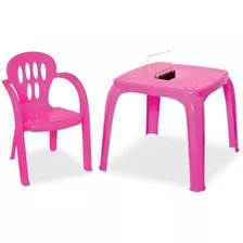 Mesa Didatica 2 Cadeiras Com Estojo Rosa Menina Usual