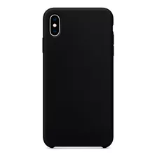 Capinha Silicone Aveludado Compatível Com iPhone XS Max Cor Preto Liso