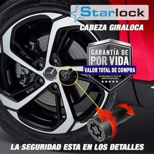 Birlos Seguridad 14 X 1.5 Mm Cortos Mercedes Benz Starlock Foto 2