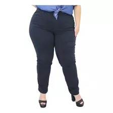 Kit 2 Calças Jeans Plus Size Cós Alto Feminina Tipo Legging