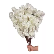 35 Galhos De Flor De Cerejeira Branco Artificial Premium 