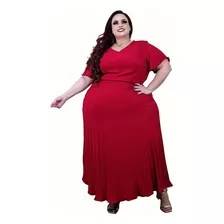 Vestido Longo Feminino Plus Size Moda Evangélica Verão Iris