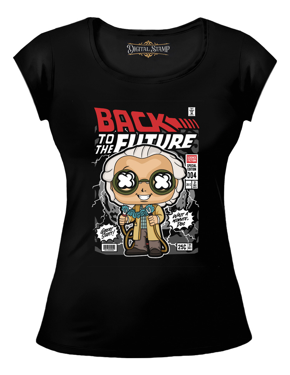 Remera Mujer Dr Emmett Brown Funko Pop 24 Dtg Premium