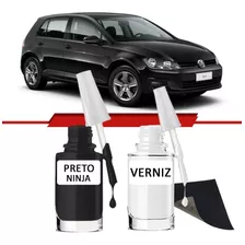 Tinta Tira Risco Automotivo Volkswagen Golf Cor Preto Ninja