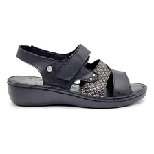 Sandalias Mujer De Cuero Confort Urbanas Velcro Regulable