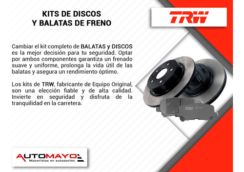 Balatas + Discos Traseros Trw L4 1.8l Prius 2010 - 2017 Foto 4