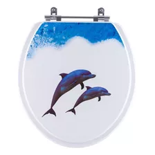 Tampa De Vaso Decorado Golfinhos Izy Para Bacia Deca 6lpf