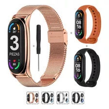 Correa Acero Inoxidable Para Xiaomi Mi Band 7 Pulsera 3 Pzs