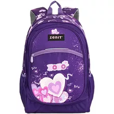 Mochila Escolar Astrid Estampada - Zenit Color Violeta Oscuro